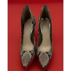 Jessica Simpson Snake Print Heels Stiletto Sz 8.5 Pointed Toes Sexy Party Sassy